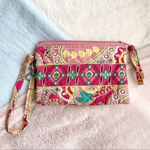 Tinsley Blake Collection Pink Paisley Wrislet Clutch Wallet Purse Card Holder